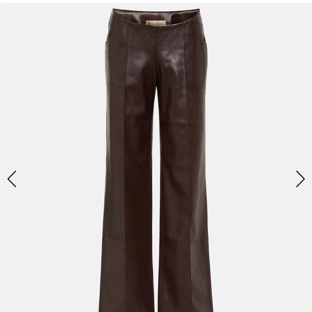 Aya muse leather Low-rise wide-leg pants